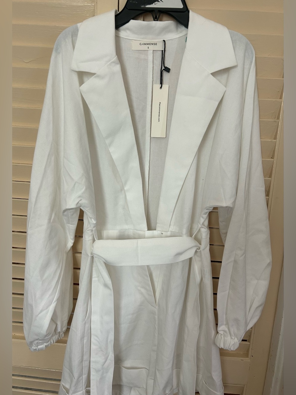 Commense White cotton and linen jumpsuit with belt size S